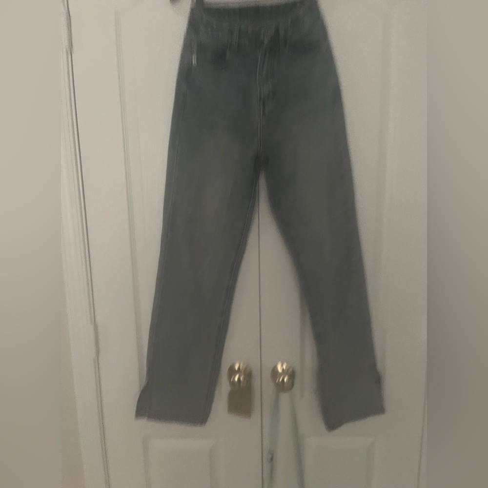 Nasty Gal Gray Straight-Leg Jeans